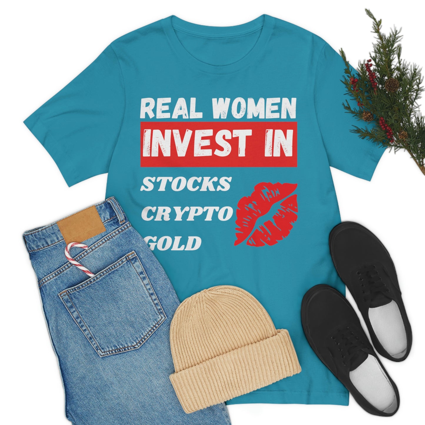 Real Woman Invest in Stocks, Crypto, Gold T-Shirt