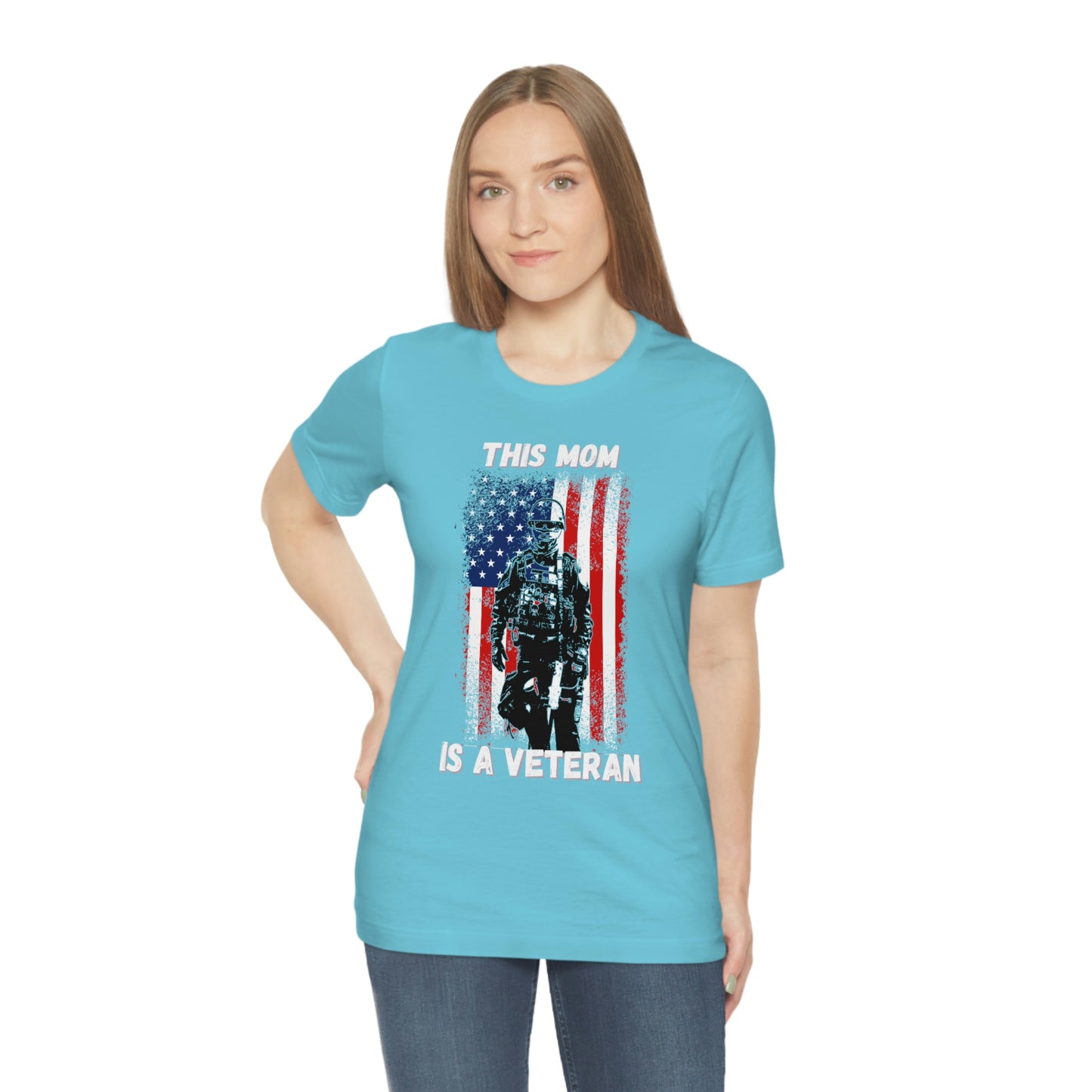 Proud Mom, Proud Veteran - Unisex Jersey Short Sleeve Tee