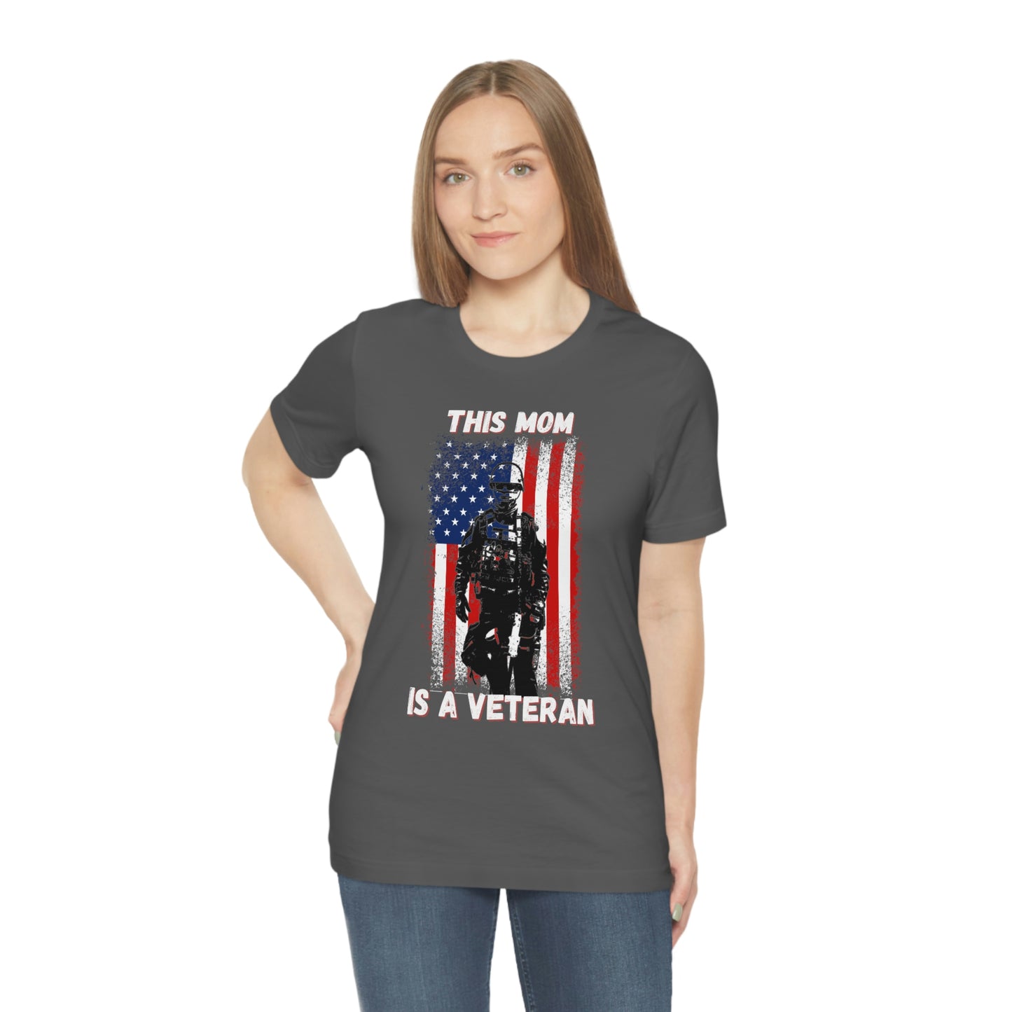 Proud Mom, Proud Veteran - Unisex Jersey Short Sleeve Tee