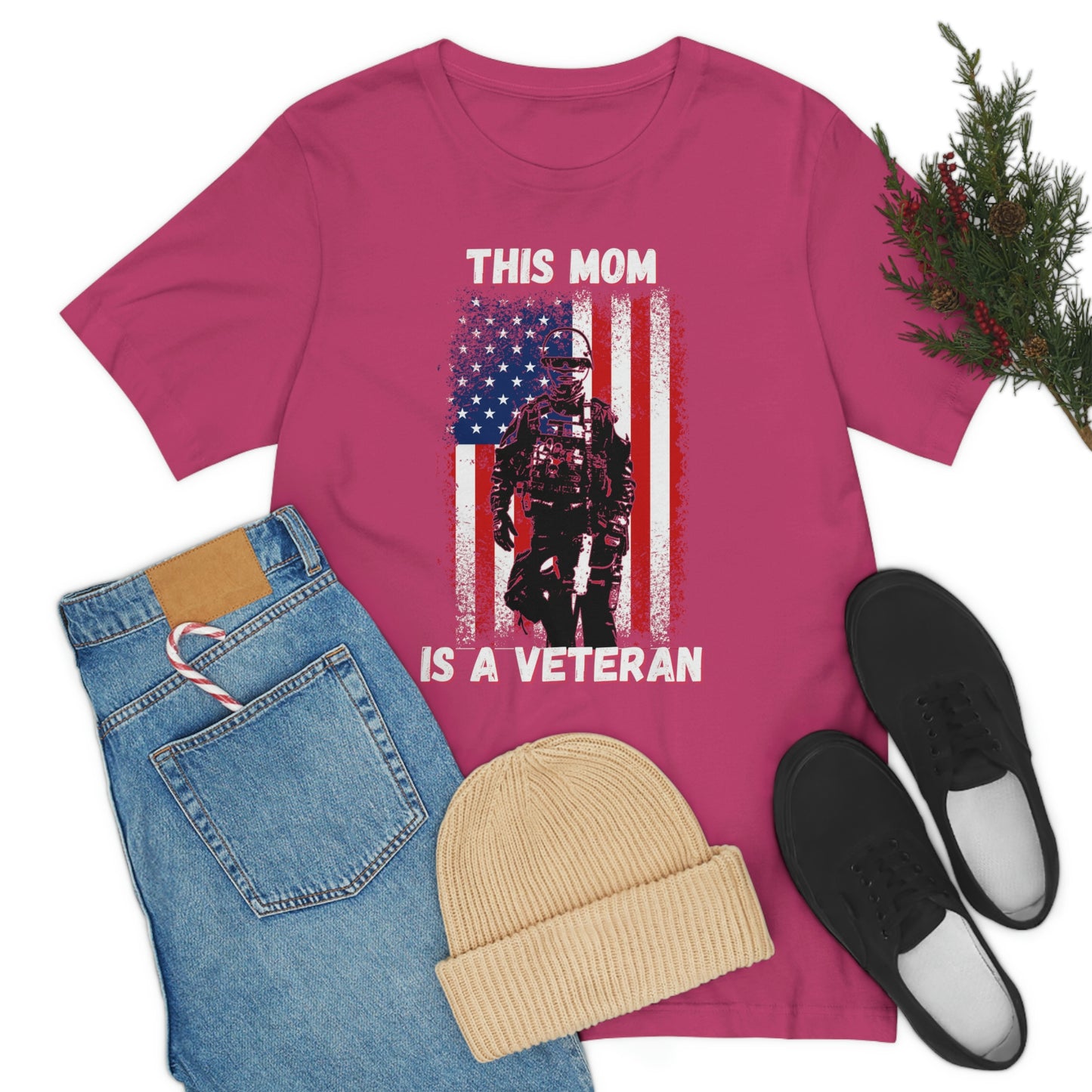 Proud Mom, Proud Veteran - Unisex Jersey Short Sleeve Tee