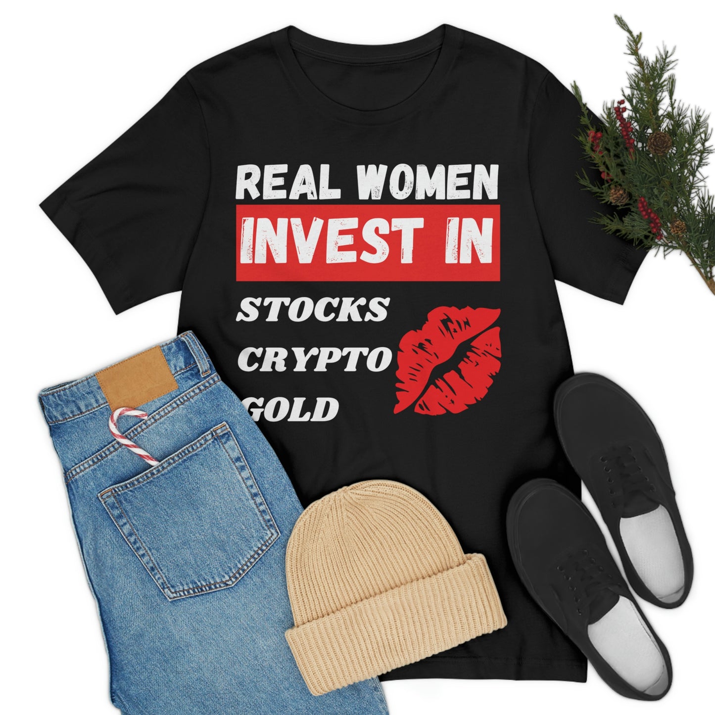 Real Woman Invest in Stocks, Crypto, Gold T-Shirt