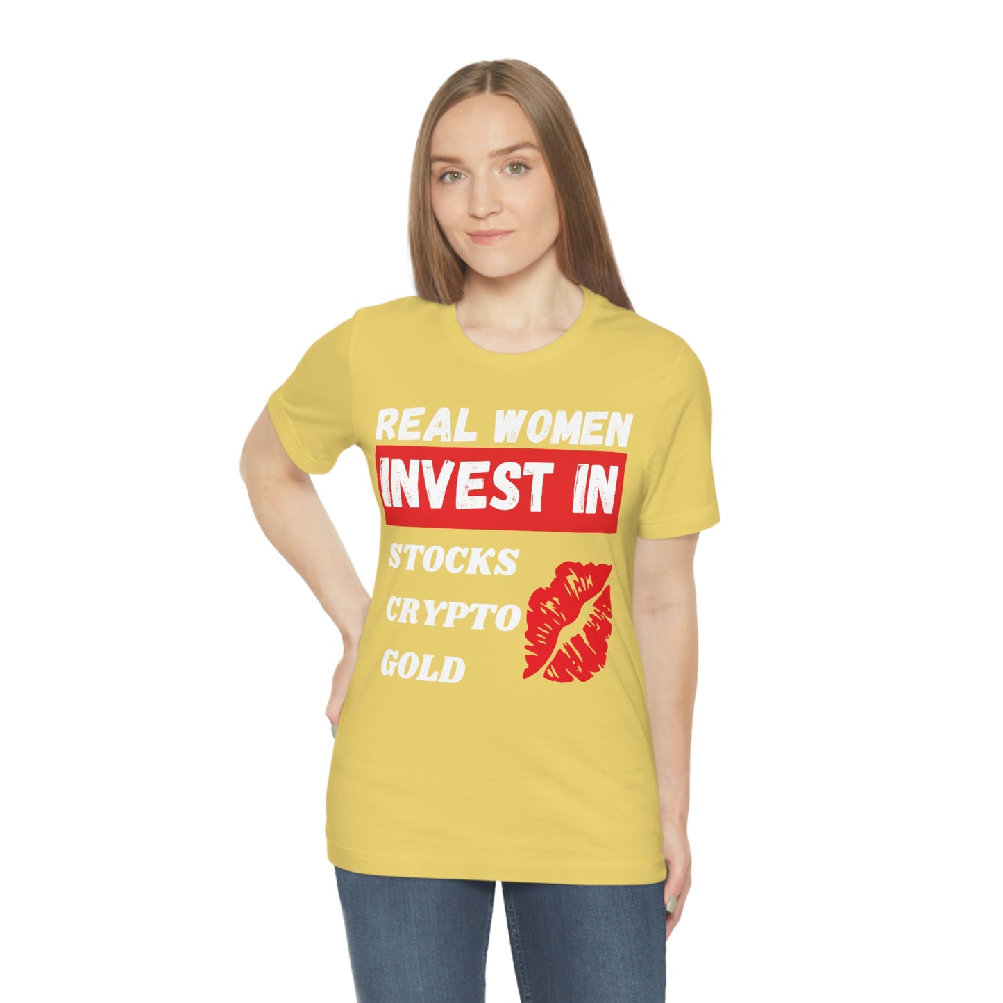 Real Woman Invest in Stocks, Crypto, Gold T-Shirt