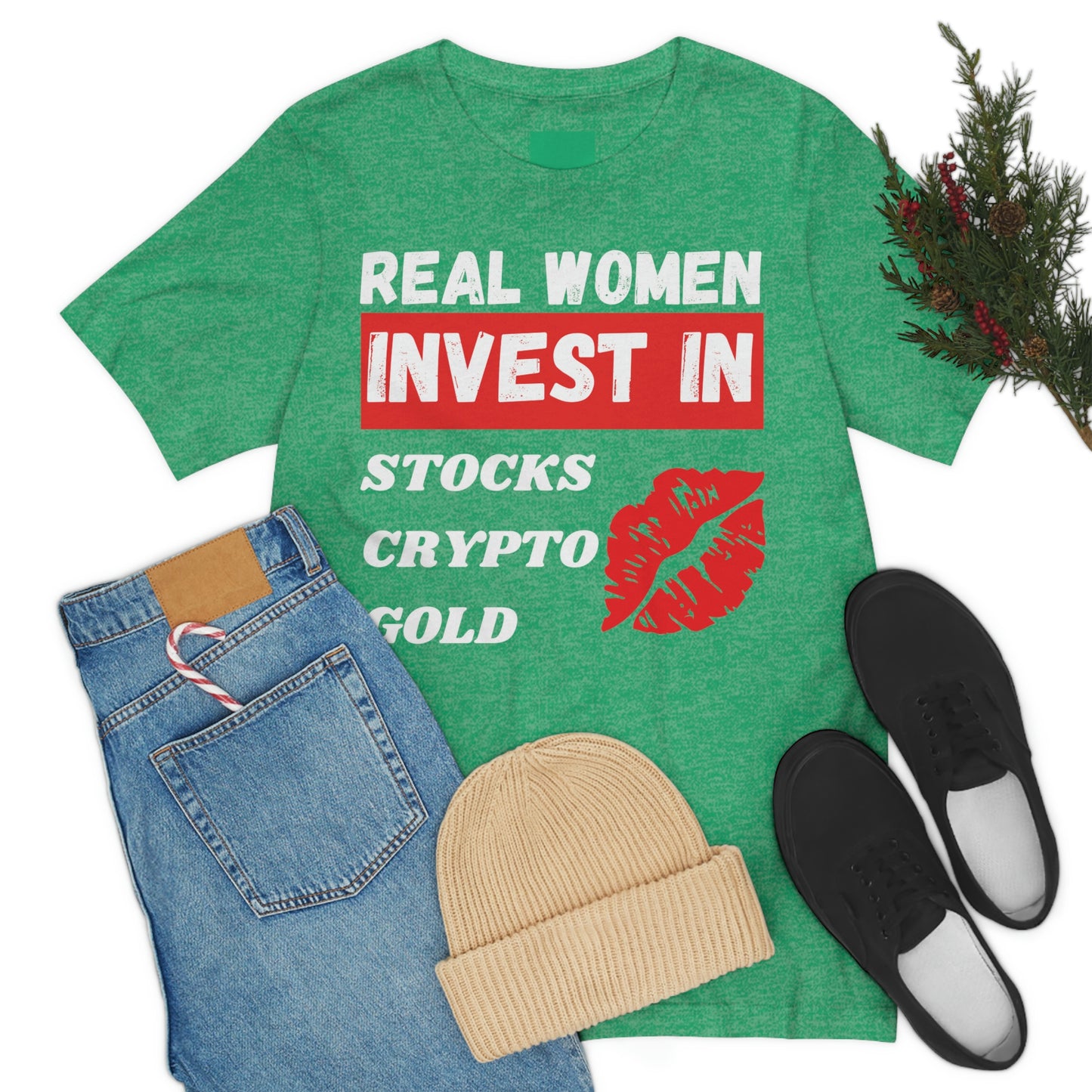 Real Woman Invest in Stocks, Crypto, Gold T-Shirt